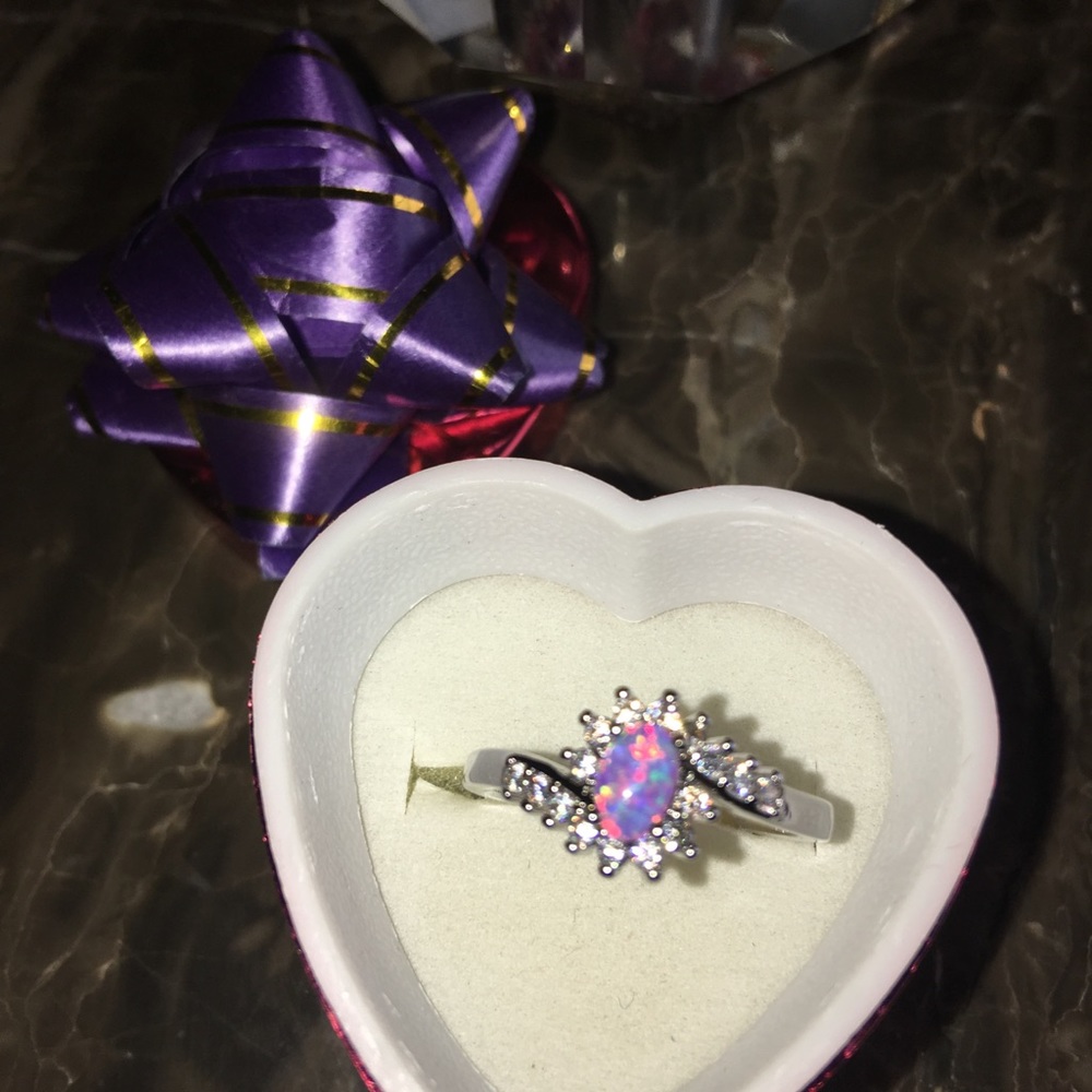 Sterling Silver opal ring size 8
